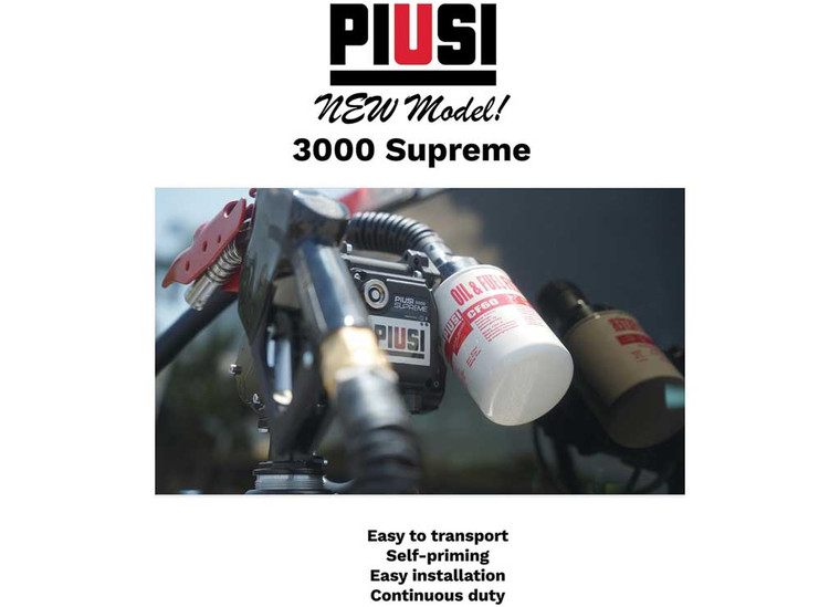 Piusi - Piusi 3000 Supreme Pump Only Drum Npt - F00250D50