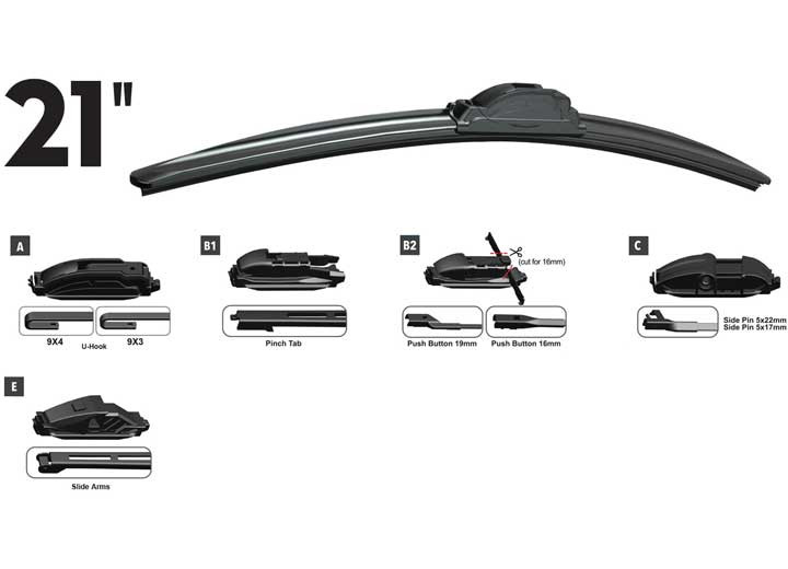 ProMaxx Automotive - Oe Wiper Blade 21in Front Multifit Oe 5pcs - RTX21OE
