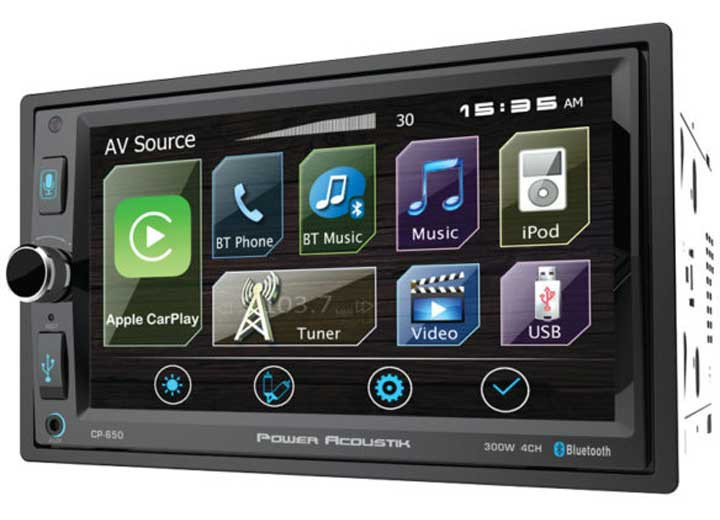 Power Acoustik - 2din 6.5in Digital Media Source Unit W/apple Carplay & Bluetooth - CP-650