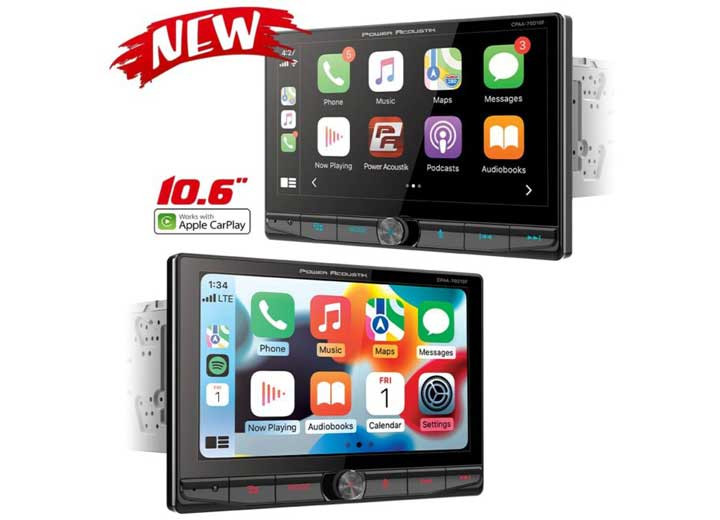 Power Acoustik - 10.6in 360 Rotating & Up/down Screen 2din Dvd Carplay Android Auto - CPAA-70D10F