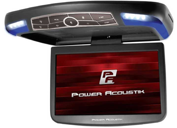 Power Acoustik - Ceiling Mount Dvd Overhead W/ 13in Lcd & Mhl Input Rgb Lights 3 Color - PMD-130H