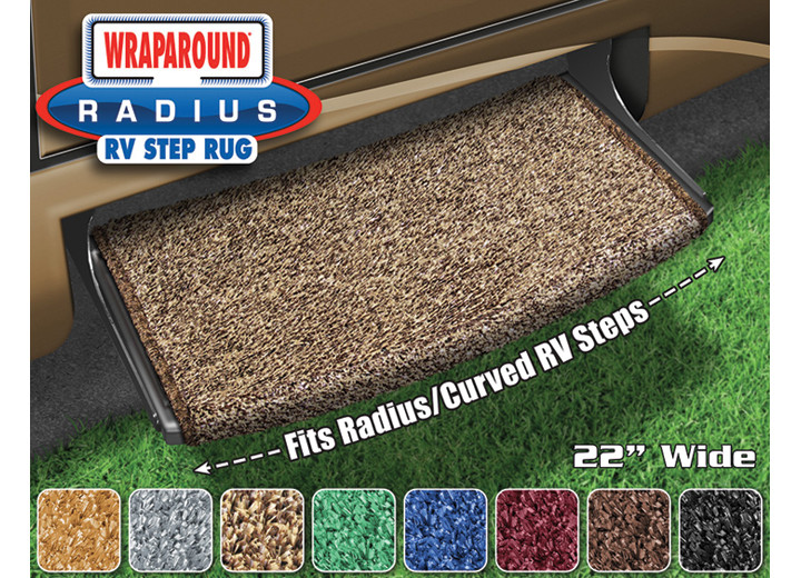 Prest-O-Fit - Wraparound Radius Step Rug (22in Wide)  Brown - 2-0201