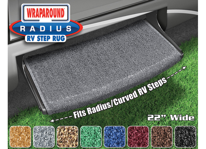 Prest-O-Fit - Wraparound Radius Step Rug (22in Wide)  Stone Gray - 2-0206