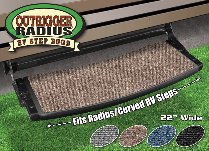 Prest-O-Fit - Outrigger Radius Rv Step Rug (22in Wide)  Walnut Brown - 2-0371
