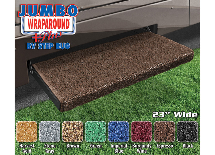 Prest-O-Fit - Jumbo Wraparound + Plus Step Rug (23in Wide)  Espresso - 2-1050
