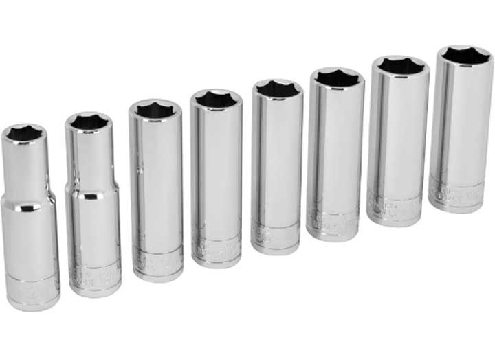 Performance Tool - 8pc 1/2in Dr Met Dw Socket Set - W32400