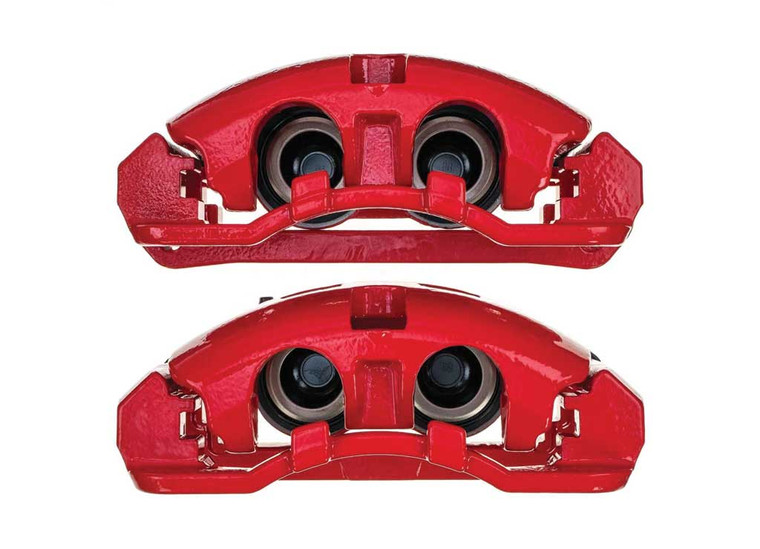 Powerstop - 1322 Ford F250/f350 Super Duty ; 1316 Ford F450 Super Duty Front Red Caliper Pair W/brkt - S5486
