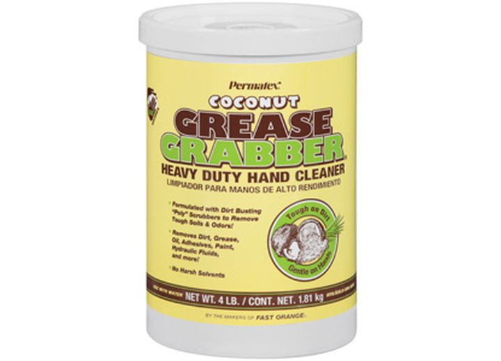 Permatex - Grease Grabber Hand Cleaner Coconut 4lb Plastic Tu - 14106