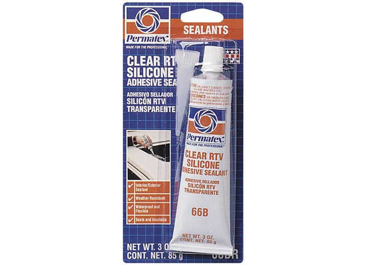 Permatex - Clear Rtv Silicone Adhesive Sealant 3oz Tube - 80050