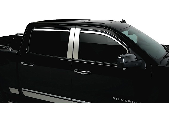 Putco - 1418 Silv/sierra 1500/1520 Silv/sierra 2500/3500 Hd Double & Crew Cab Stainless Pillar Trim - 402669