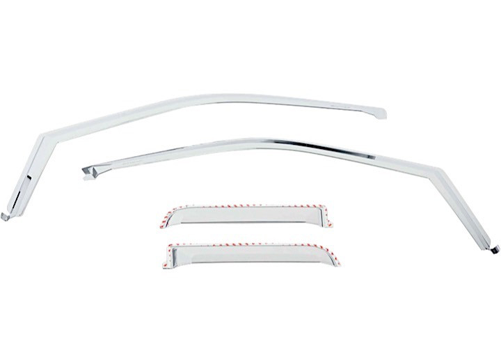 Putco - 1520 F150/17c F250/f350 Super Cab 4pc Element Chrome Window Visors(in Channel/tape On) - 480067