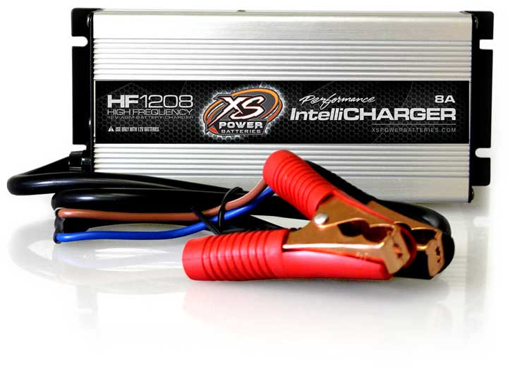 XS Power - 12v High Frequency Agm Intellicharger 8a Silver Finish 110v Or 230v Universal Input. - HF1208