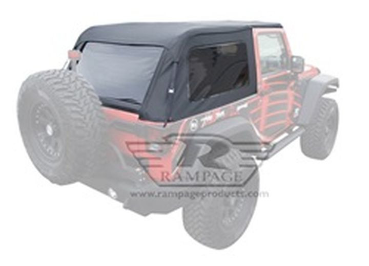 Rampage - 0713 Wrangler Jk 2 Dr Frameless Soft Top Kit Sailcloth W/tinted Windows Black D - 109935