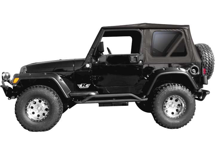 Rampage - 9706 Wrangler W/tinted Windows Black Diamond Repl Soft Top For Full Steel Doors - 99335