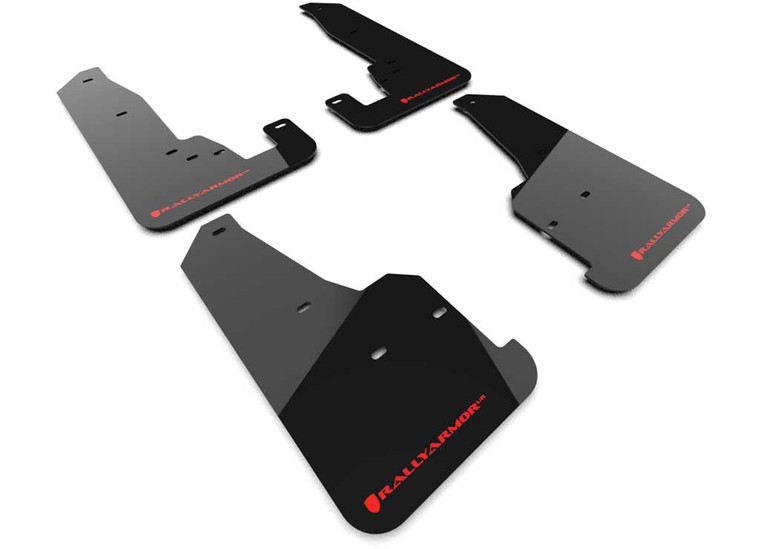 Rally Armor - 1822 Grand Cherokee Trackhawk Black Mud Flap/red Logo - MF134-UR-BLK-RD