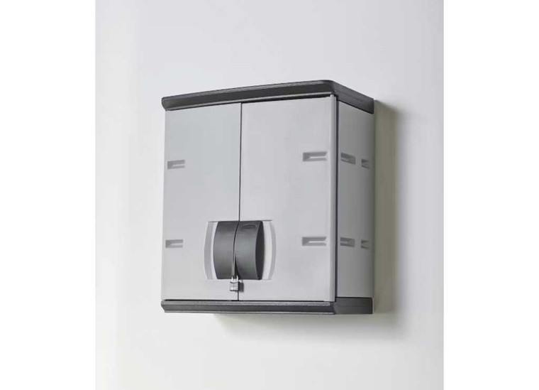 Rubbermaid - Fasttrack Wall Double Door Garage Storage Resin Cabinet Gray - FG788800MICHR
