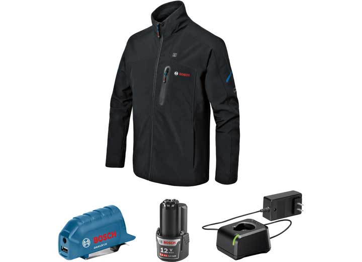 Bosch Tools - 12v Max Heated Jacket Kit W/ 1 2 Ah Battery Charger & Holster  2xl - GHJ12V-20XXLN12
