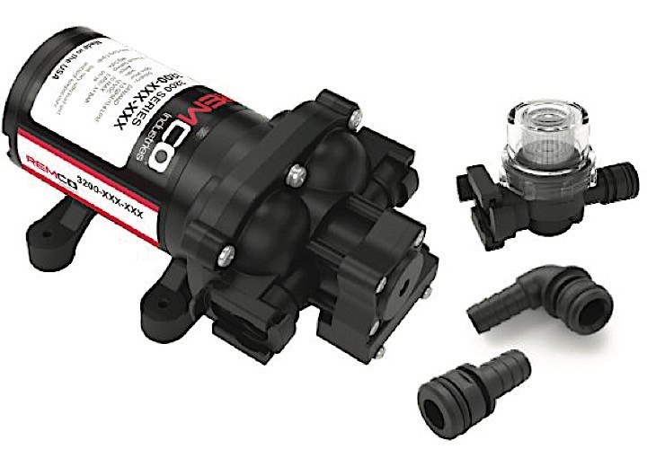 Remco - Pump 3.2gpm 3/4in Qa 45psi Demand Epdm Valves Santo Dia Lead Wires 12vdc Rub Base Retail - 90-3214-1C4-82L-SB