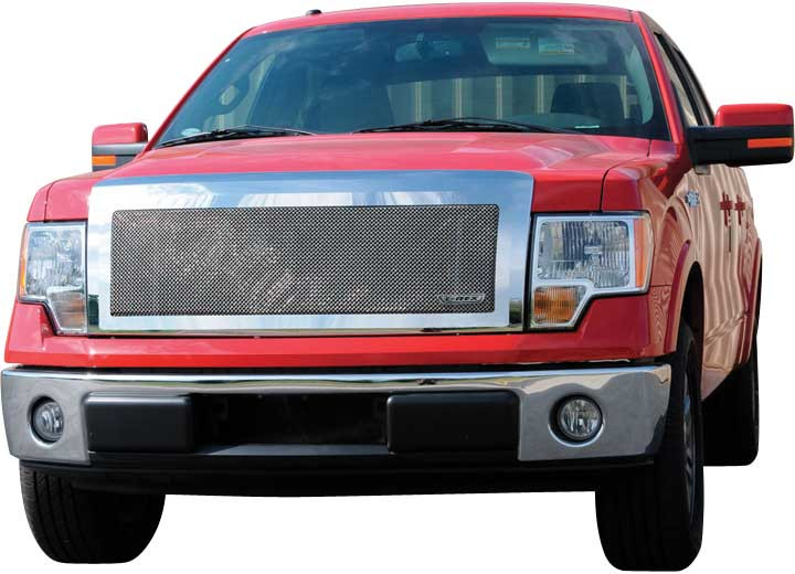 T-Rex Grilles - 0914 F150 Xlt Polished Upper Class Mesh Bumper Grille - 55569