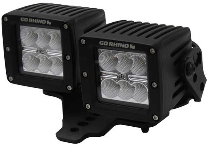 Go Rhino - 18c Wrangler Jl/wrangler Jlutwo 3in Cubes Accessories Wrangler Jl Light Mounts - 731230T
