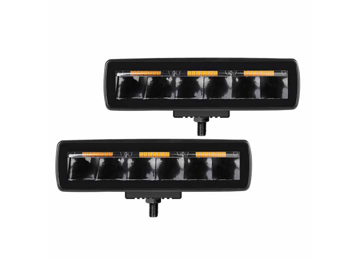 Go Rhino - Blackout Combo Series Sixline Spot Lights W/amber Accent Blk - 750600622SBS