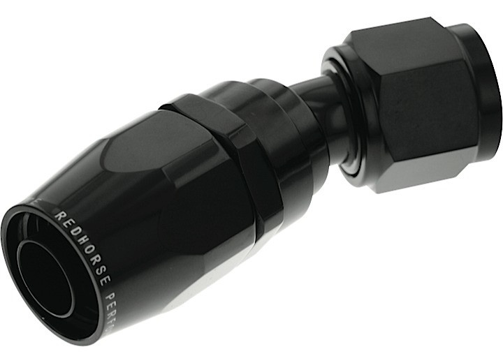 Red Horse Performance - 10 30 Degree Female Aluminum Hose End  Black - 1030-10-2