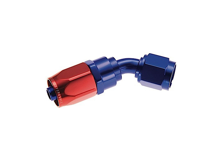 Red Horse Performance - 06 45 Degree Female Aluminum Hose End  Red&blue - 1045-06-1