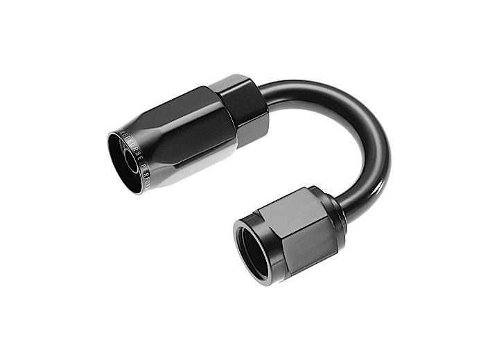 Red Horse Performance - 12 180 Degree Female Aluminum Hose End  Black - 1180-12-2