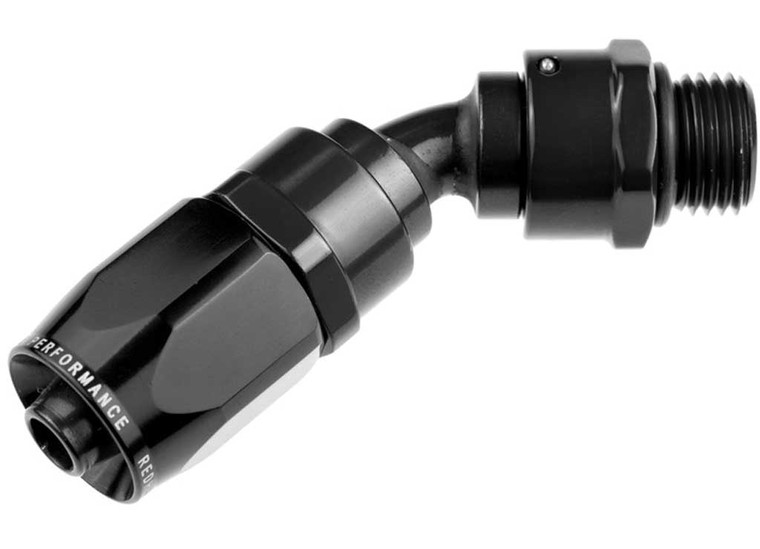 Red Horse Performance - 06 An 45 Degree Hose End With 06 Orb Male Endblack - 1345-06-06-2