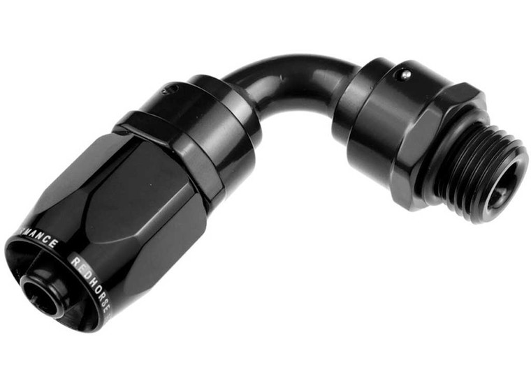 Red Horse Performance - 06 An 90 Degree Hose End With 06 Orb Male Endblack - 1390-06-06-2