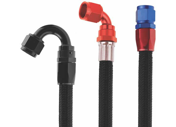 Red Horse Performance - 04 Eseries Black 235 E85 Compatible Stainless Core Hose  20 Feet - 235-04-20