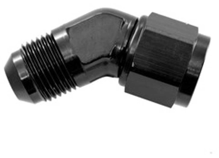 Red Horse Performance - 12an Male Adapter To 12an Female Adapter 45 Degree  Black - 8245-12-12-2