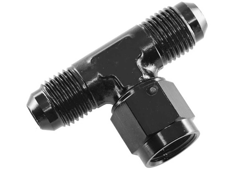 Red Horse Performance - 08an  Tee With Female Adapter Swivel On Branch  Black - 827-08-2