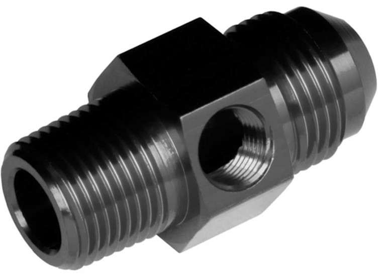 Red Horse Performance - 08 Male An/jic To 06 (3/8) Npt Male With 1/8 Npt Hex  Black - 9194-08-06-2