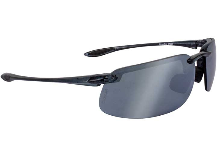 Radians INC - Es4 Premium Safety Eyewear Crystal Black Frame Polarized Silver Mirror Lens - 21427