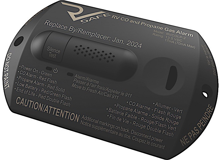 RV Safe - Rv Co / Propane Gas Alarm 2wire Black - RVCOLP-2B