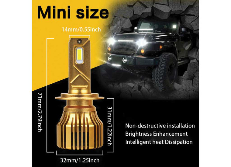 Race Sport Lighting - H3 16000lumen Led Offroad Headlight Conversion Canbus Kit - H3NOVA
