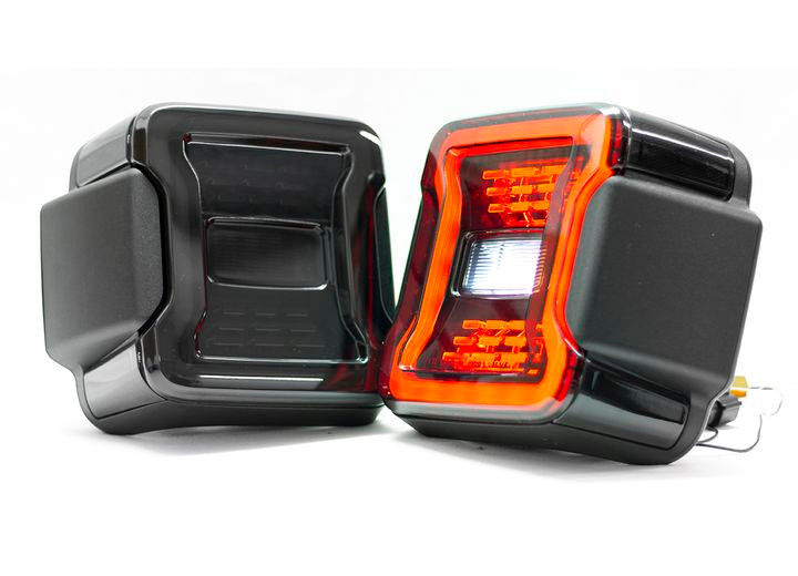 Race Sport Lighting - 18c Wrangler Lower Pricesmoked Led Tail Light System Plug And Play - RS0106JL