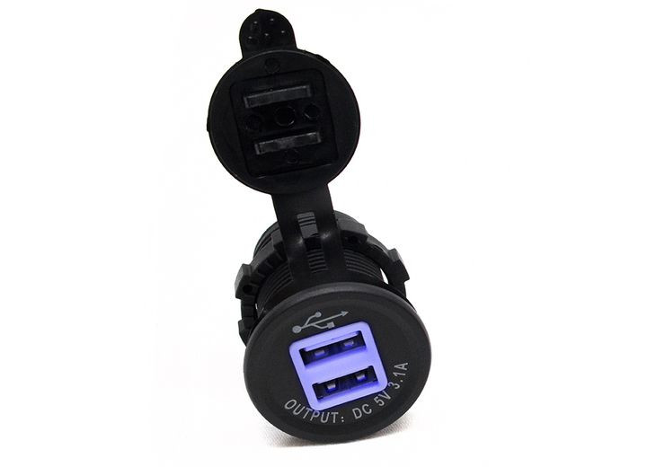Race Sport Lighting - 2 Port Usb Socket 3.1a Input: Dc12v/24v Output: Dc5v 3.1a Totally 4led Inside - RS50884