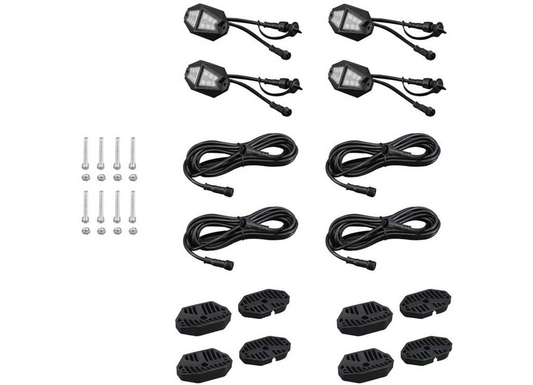 Race Sport Lighting - 4pc Rgb+w Rock Light Expansion Pack For Rsdk8 To Make 12pc Kit (daisy Chain Connections) - RSDE4