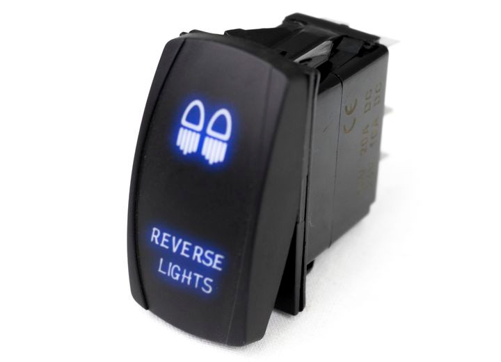 Race Sport Lighting - Led Rocker Switch With Blue Led Radiance  Reverse Lights - RSLJ13B