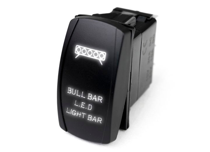 Race Sport Lighting - Led Rocker Switch With White Led Radiance  Bull Bar Led Light Bar - RSLJ46W