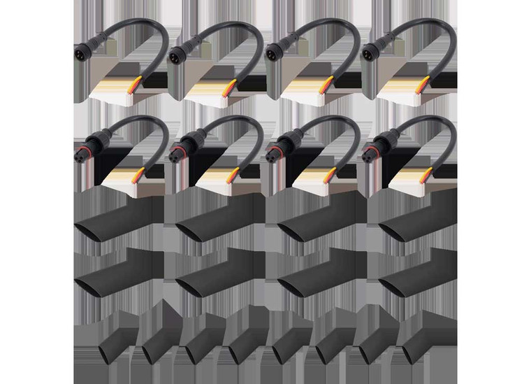 Race Sport Lighting - 8 Pack (4m/4f) Dynamic Solder On Connectors W/heat Shrink For Colortrail Led Strip Lights - SPXDMF