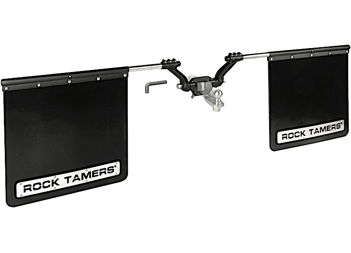 Rock Tamers - Rock Tamers 3in Hub Mudflap System Matte Black/stainless Steel Trim Plates - 112