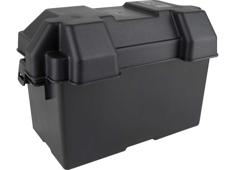 RV Pro - Vented Battery Box  Fits Group 27 Batteries 13.38x7.75x10 (cover + Strap Included) - 20-5052