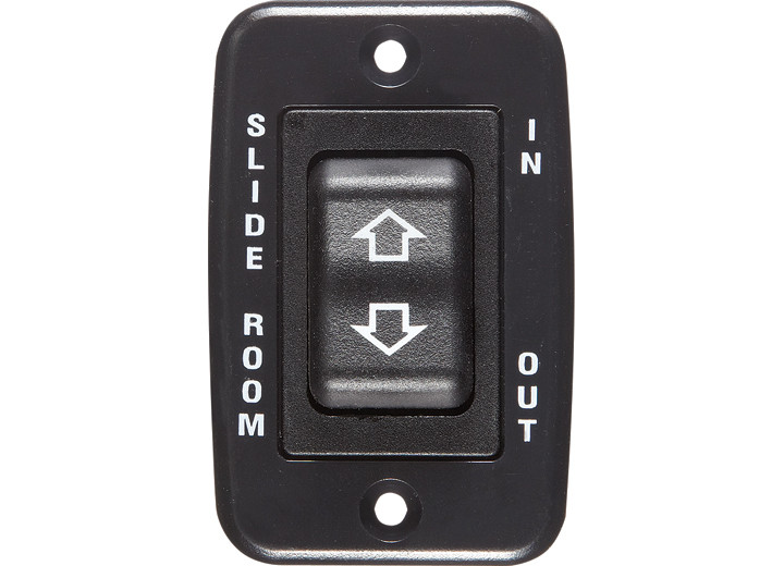 RV Designer - Blk Contoured Switch  20 A Continuous 40 A Peak. Cutout 1.85inh X 2.3inw. Bez - S141