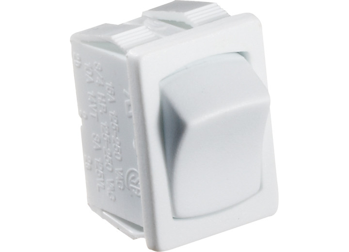 RV Designer - White Rocker Switch 10 A On/off  Spst  Cutout .508in X .756in - S435