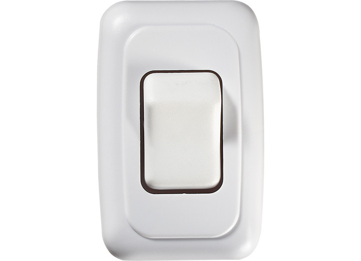 RV Designer - Contoured Wall Switch Wht Sgl On/off Spst Cutout 15/8inh X 11/4inw  Inc - S531