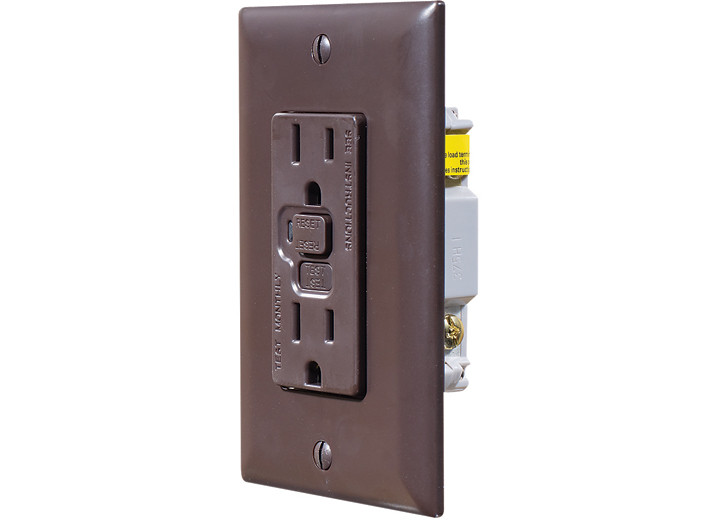 RV Designer - Brown Dual Gfci Outlet W/coverplate - S805