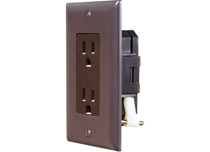 RV Designer - Inself Containedin Brown Dual Outlet W/coverplate - S815